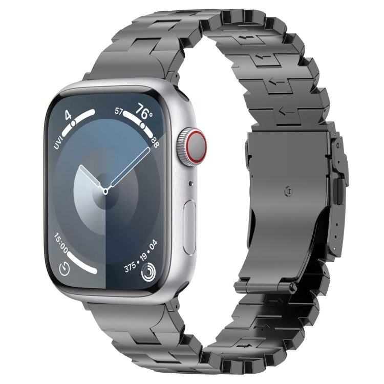 For Apple Watch Series 3 42mm Butterfly Type Titanium Steel Watch Band(Grey) - Watch Bands by PMC Jewellery | Online Shopping South Africa | PMC Jewellery