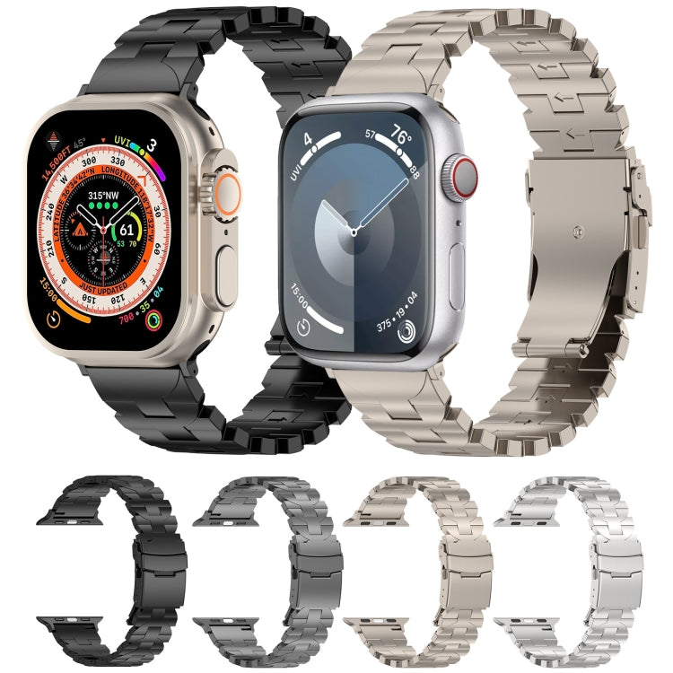 For Apple Watch Ultra 49mm Butterfly Type Titanium Steel Watch Band(Grey) - Watch Bands by PMC Jewellery | Online Shopping South Africa | PMC Jewellery