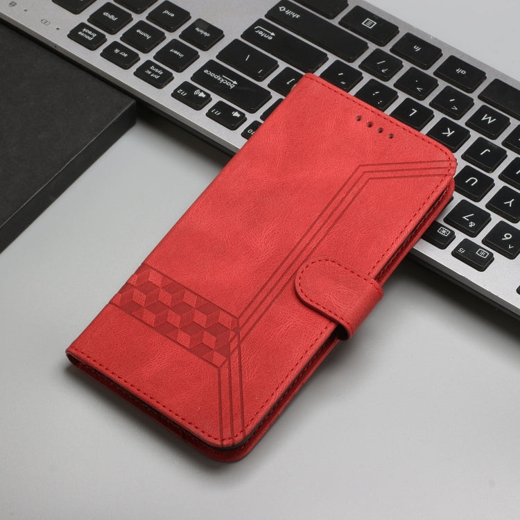 For Google Pixel 9 Cubic Skin Feel Flip Leather Phone Case(Red) - free shipping - PMC TechLife - Order now!