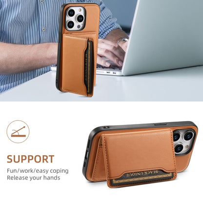 For iPhone 13 Pro Denior Cowhide Texture Leather MagSafe Detachable Wallet Phone Case(Khaki) - iPhone 13 Pro Cases by Denior | Online Shopping South Africa | PMC Jewellery | Buy Now Pay Later Mobicred