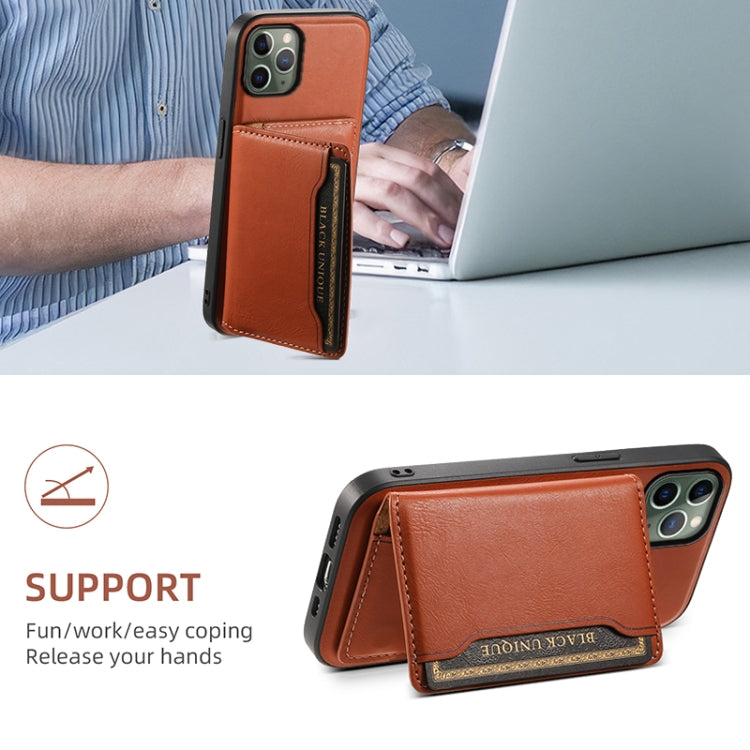 For iPhone 11 Pro Denior Cowhide Texture Leather MagSafe Detachable Wallet Phone Case(Brown) - free shipping - PMC Jewellery - Order now!