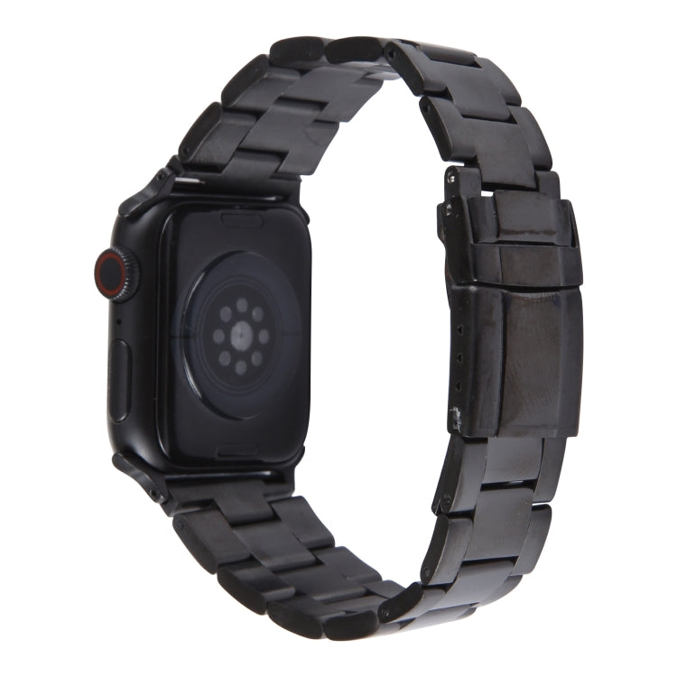 For Apple Watch 38mm Three-Bead Stainless Steel Watch Band(Black) - free shipping - PMC TechLife - Order now!