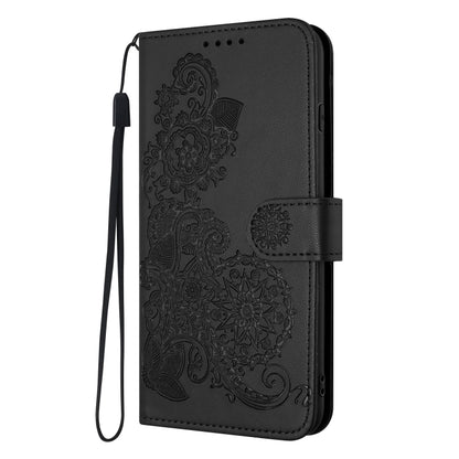 For Google Pixel 9 Pro Datura Flower Embossed Flip Leather Phone Case(Black) - Google Cases by PMC Jewellery | Online Shopping South Africa | PMC Jewellery | Buy Now Pay Later Mobicred