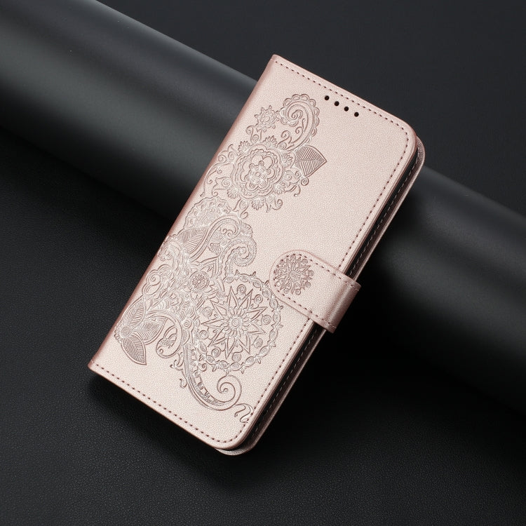 For Google Pixel 9 Datura Flower Embossed Flip Leather Phone Case(Rose Gold) - Google Cases by PMC Jewellery | Online Shopping South Africa | PMC Jewellery | Buy Now Pay Later Mobicred