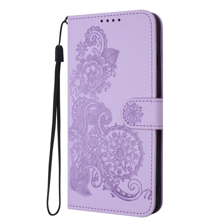 For Google Pixel 9 Datura Flower Embossed Flip Leather Phone Case(Purple) - Google Cases by PMC Jewellery | Online Shopping South Africa | PMC Jewellery | Buy Now Pay Later Mobicred