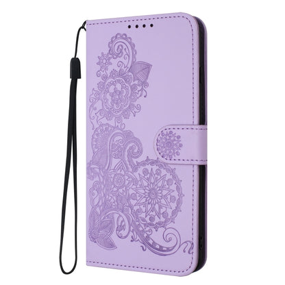 For Google Pixel 9 Datura Flower Embossed Flip Leather Phone Case(Purple) - Google Cases by PMC Jewellery | Online Shopping South Africa | PMC Jewellery | Buy Now Pay Later Mobicred