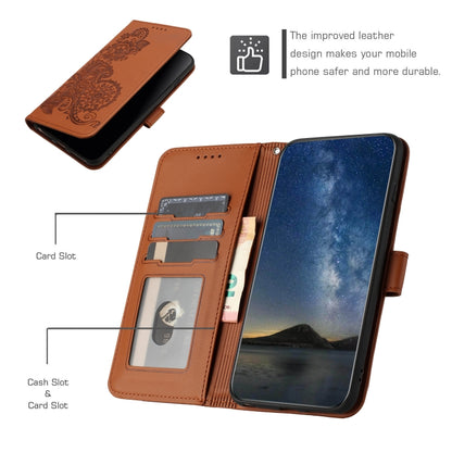 For Xiaomi Redmi K70 Datura Flower Embossed Flip Leather Phone Case(Brown) - K70 Cases by PMC Jewellery | Online Shopping South Africa | PMC Jewellery | Buy Now Pay Later Mobicred