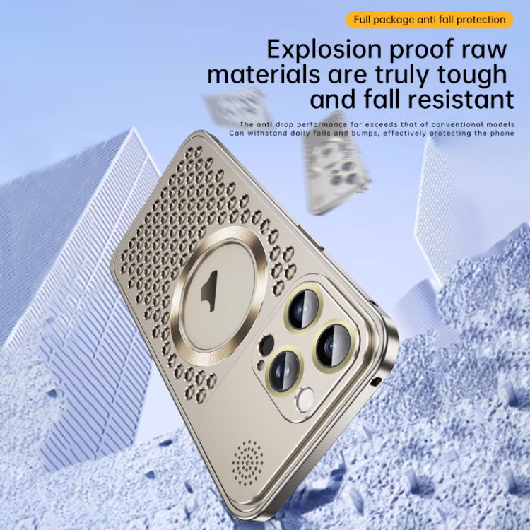 For iPhone 13 Pro Spring Buckle MagSafe Magnetic Metal Aromatherapy Phone Case(Blue) - iPhone 13 Pro Cases by PMC TechLife | Online Shopping South Africa | PMC TechLife | Buy Now Pay Later Mobicred