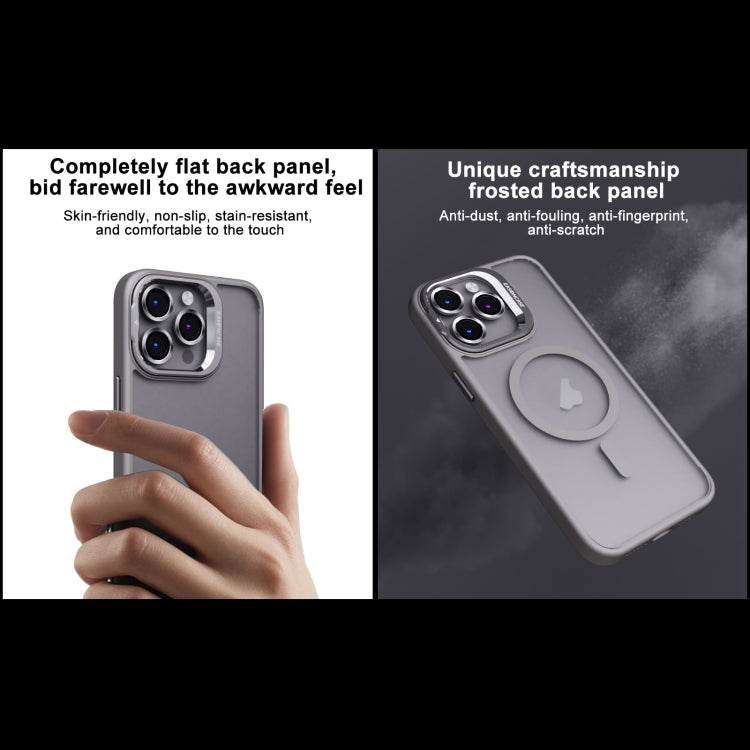 For iPhone 14 Plus Invisible Lens Holder PC + TPU Frosted MagSafe Phone Case(Blue) - iPhone 14 Plus Cases by PMC TechLife | Online Shopping South Africa | PMC TechLife