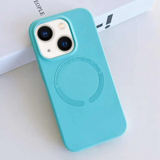 For iPhone 14 MagSafe Magnetic Liquid Silicone Phone Case(Lake Blue) - iPhone 14 Cases by PMC Jewellery | Online Shopping South Africa | PMC Jewellery