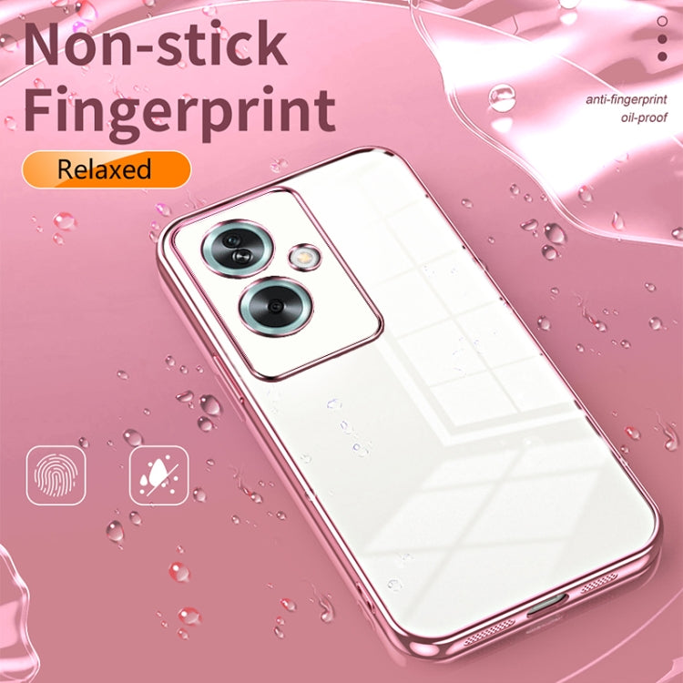 For OPPO A79 5G / A2 Transparent Plating Fine Hole Phone Case(Pink) - OPPO Cases by PMC TechLife | Online Shopping South Africa | PMC TechLife | Buy Now Pay Later Mobicred
