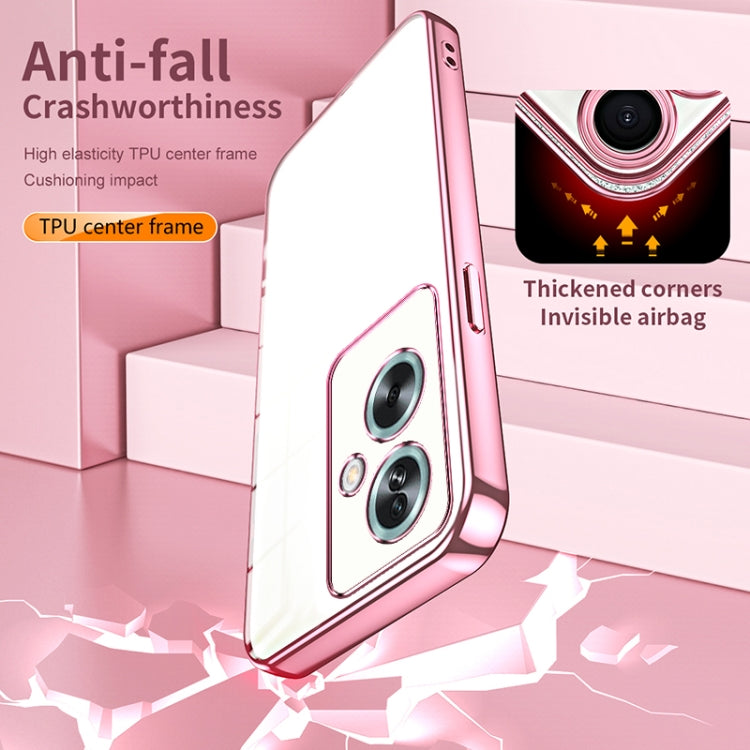 For OPPO A79 5G / A2 Transparent Plating Fine Hole Phone Case(Pink) - OPPO Cases by PMC TechLife | Online Shopping South Africa | PMC TechLife | Buy Now Pay Later Mobicred