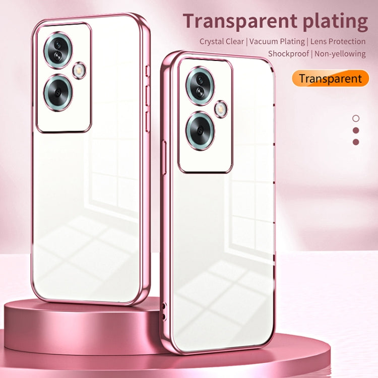 For OPPO A79 5G / A2 Transparent Plating Fine Hole Phone Case(Silver) - OPPO Cases by PMC TechLife | Online Shopping South Africa | PMC TechLife | Buy Now Pay Later Mobicred