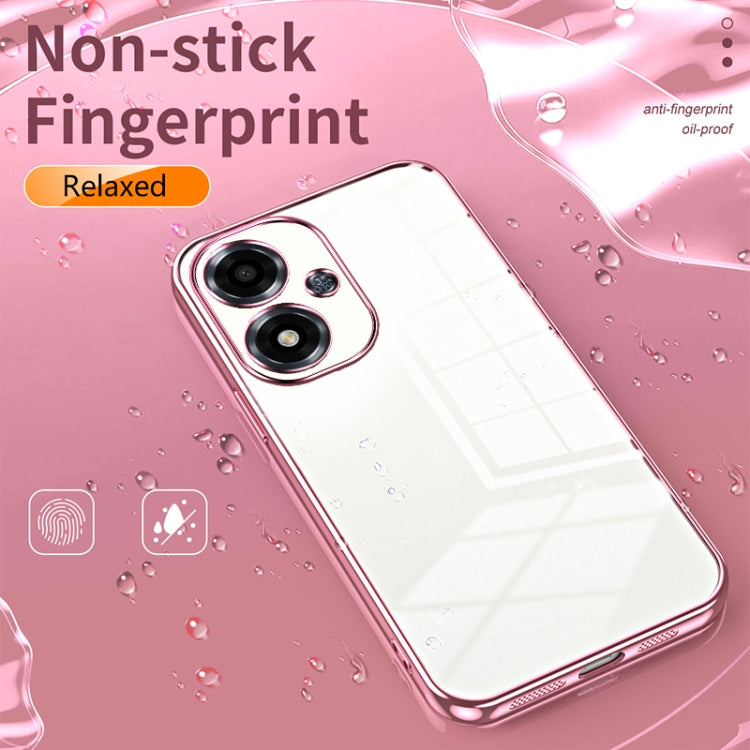 For OPPO A2m Transparent Plating Fine Hole Phone Case(Gold) - OPPO Cases by PMC Jewellery | Online Shopping South Africa | PMC Jewellery | Buy Now Pay Later Mobicred