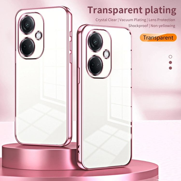 For OPPO K11 Transparent Plating Fine Hole Phone Case(Blue) - OPPO Cases by PMC TechLife | Online Shopping South Africa | PMC TechLife | Buy Now Pay Later Mobicred