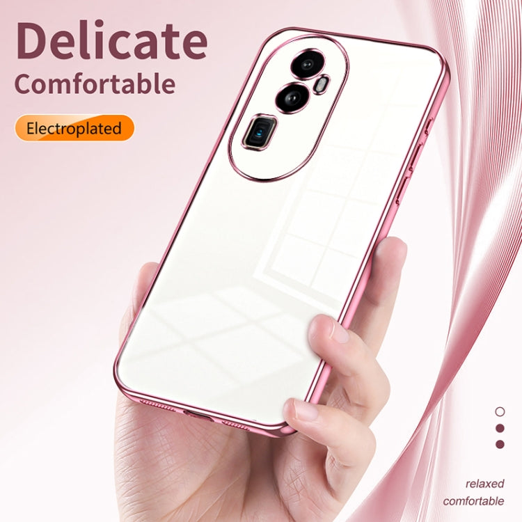 For OPPO Reno10 Pro+ Transparent Plating Fine Hole Phone Case(Black) - OPPO Cases by PMC TechLife | Online Shopping South Africa | PMC TechLife | Buy Now Pay Later Mobicred