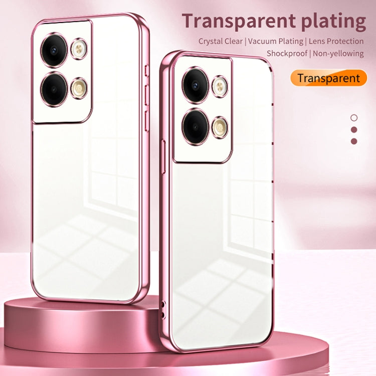 For OPPO Reno9 / Reno9 Pro Transparent Plating Fine Hole Phone Case(Purple) - OPPO Cases by PMC Jewellery | Online Shopping South Africa | PMC Jewellery | Buy Now Pay Later Mobicred