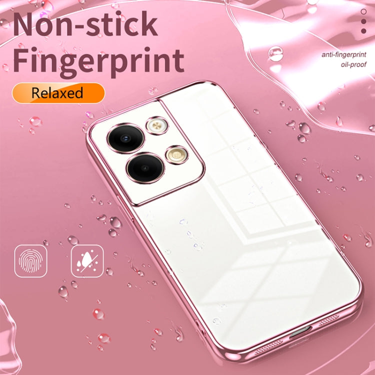 For OPPO Reno9 / Reno9 Pro Transparent Plating Fine Hole Phone Case(Gold) - OPPO Cases by PMC Jewellery | Online Shopping South Africa | PMC Jewellery | Buy Now Pay Later Mobicred