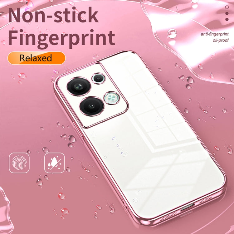 For OPPO Reno9 Pro+ Transparent Plating Fine Hole Phone Case(Transparent) - OPPO Cases by PMC TechLife | Online Shopping South Africa | PMC TechLife | Buy Now Pay Later Mobicred