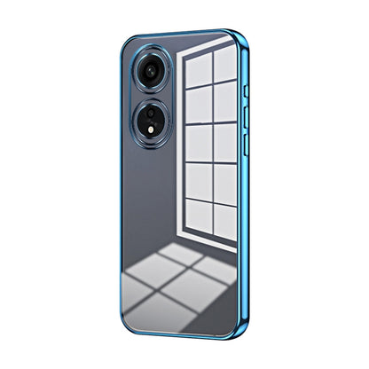 For OPPO A1 Pro Transparent Plating Fine Hole Phone Case(Blue) - OPPO Cases by PMC Jewellery | Online Shopping South Africa | PMC Jewellery | Buy Now Pay Later Mobicred