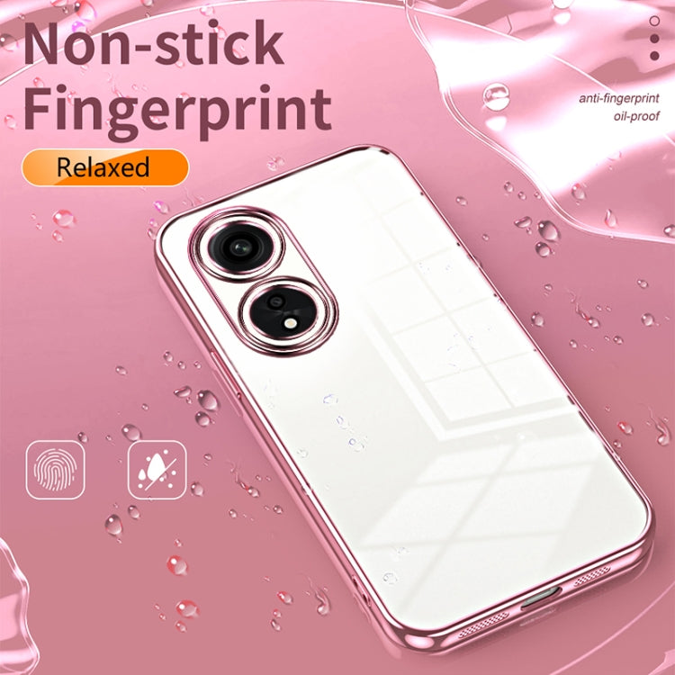 For OPPO A1 Pro Transparent Plating Fine Hole Phone Case(Blue) - OPPO Cases by PMC TechLife | Online Shopping South Africa | PMC TechLife | Buy Now Pay Later Mobicred