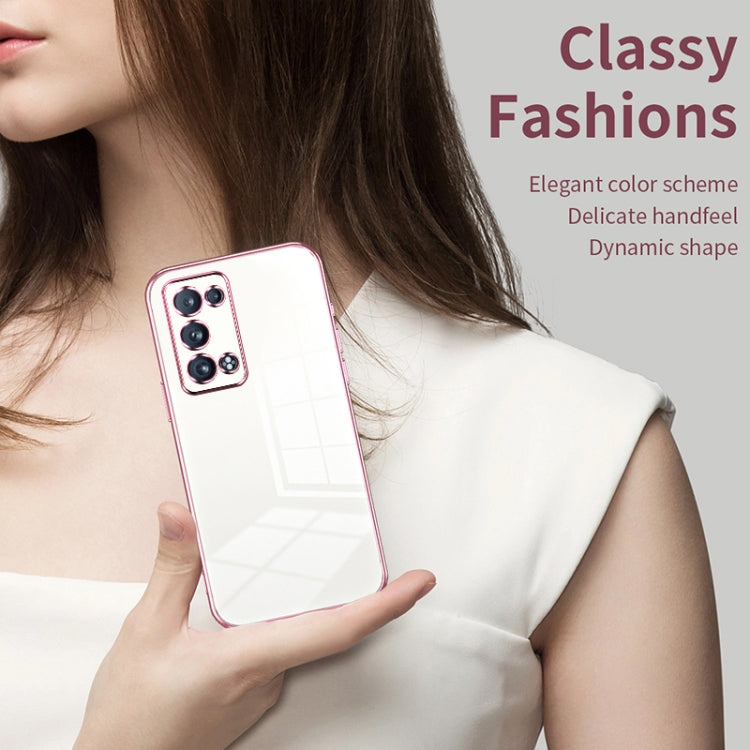 For OPPO Reno6 Pro+ Transparent Plating Fine Hole Phone Case(Purple) - OPPO Cases by PMC TechLife | Online Shopping South Africa | PMC TechLife | Buy Now Pay Later Mobicred