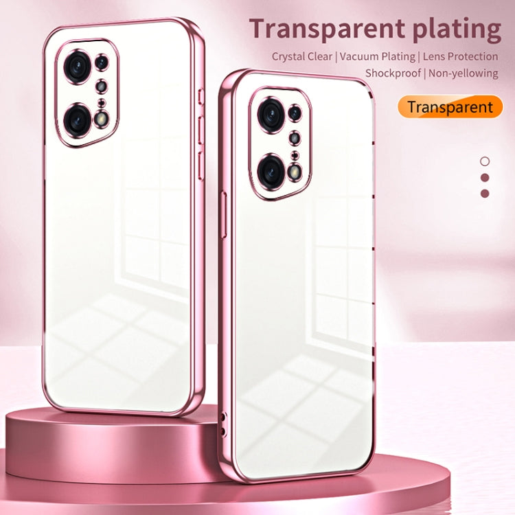 For OPPO Find X5 Pro Transparent Plating Fine Hole Phone Case(Black) - OPPO Cases by PMC Jewellery | Online Shopping South Africa | PMC Jewellery | Buy Now Pay Later Mobicred