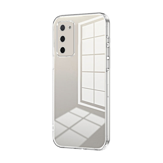 For OPPO A55 5G / A56 / A53s 5G Transparent Plating Fine Hole Phone Case(Transparent) - OPPO Cases by PMC Jewellery | Online Shopping South Africa | PMC Jewellery | Buy Now Pay Later Mobicred