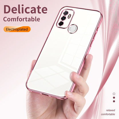 For OPPO A53 2020 / A32 / A11s  Transparent Plating Fine Hole Phone Case(Silver) - OPPO Cases by PMC Jewellery | Online Shopping South Africa | PMC Jewellery | Buy Now Pay Later Mobicred