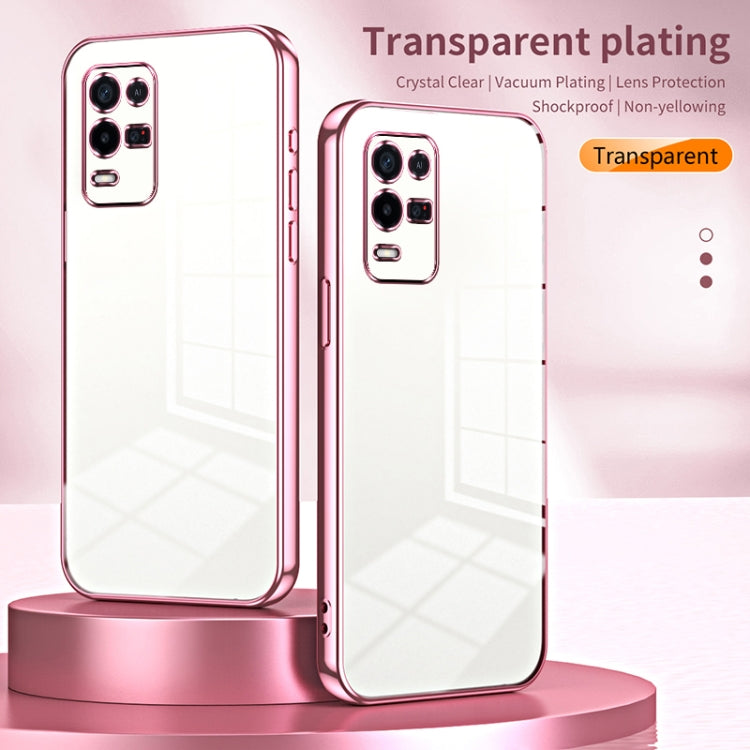 For OPPO K9x Transparent Plating Fine Hole Phone Case(Gold) - OPPO Cases by PMC Jewellery | Online Shopping South Africa | PMC Jewellery | Buy Now Pay Later Mobicred