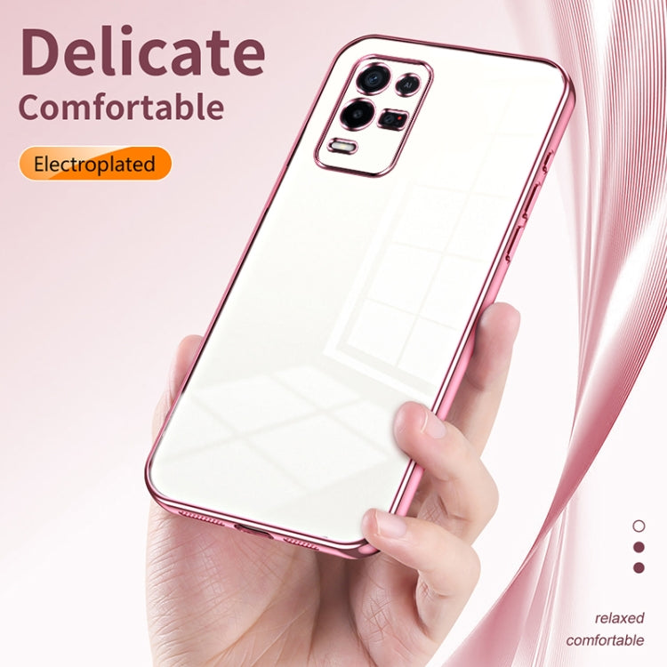 For OPPO K9x Transparent Plating Fine Hole Phone Case(Silver) - OPPO Cases by PMC TechLife | Online Shopping South Africa | PMC TechLife | Buy Now Pay Later Mobicred