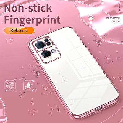 For OPPO Reno7 Pro Transparent Plating Fine Hole Phone Case(Gold) - OPPO Cases by PMC Jewellery | Online Shopping South Africa | PMC Jewellery | Buy Now Pay Later Mobicred