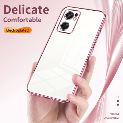 For OPPO Reno7 SE Transparent Plating Fine Hole Phone Case(Gold) - OPPO Cases by PMC Jewellery | Online Shopping South Africa | PMC Jewellery | Buy Now Pay Later Mobicred