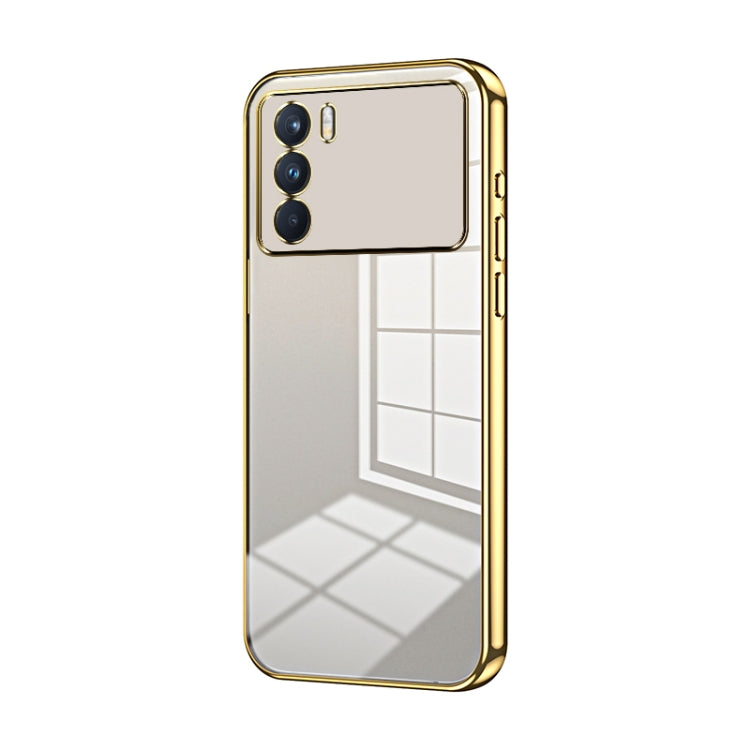 For OPPO K9 Pro Transparent Plating Fine Hole Phone Case(Gold) - OPPO Cases by PMC Jewellery | Online Shopping South Africa | PMC Jewellery | Buy Now Pay Later Mobicred