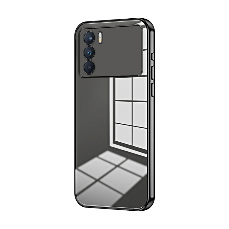 For OPPO K9 Pro Transparent Plating Fine Hole Phone Case(Black) - OPPO Cases by PMC TechLife | Online Shopping South Africa | PMC TechLife | Buy Now Pay Later Mobicred