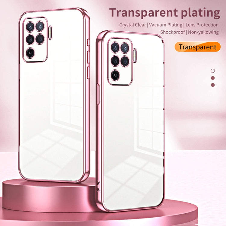 For OPPO A94 4G Transparent Plating Fine Hole Phone Case(Green) - OPPO Cases by PMC TechLife | Online Shopping South Africa | PMC TechLife | Buy Now Pay Later Mobicred