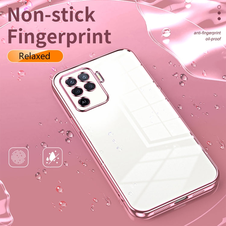 For OPPO A94 4G Transparent Plating Fine Hole Phone Case(Green) - OPPO Cases by PMC TechLife | Online Shopping South Africa | PMC TechLife | Buy Now Pay Later Mobicred