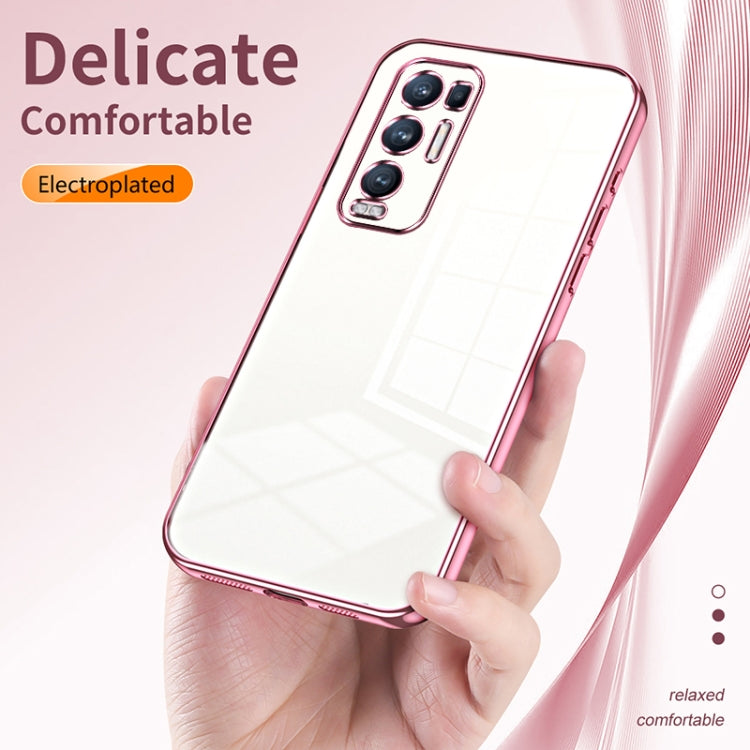 For OPPO Reno5 Pro+ Transparent Plating Fine Hole Phone Case(Gold) - OPPO Cases by PMC TechLife | Online Shopping South Africa | PMC TechLife | Buy Now Pay Later Mobicred