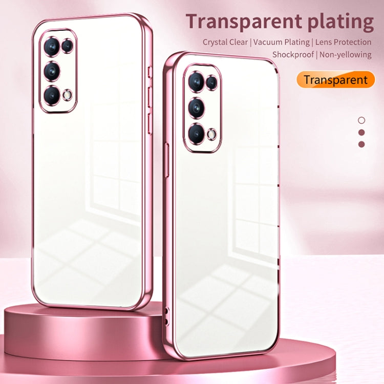 For OPPO Reno5 Pro Transparent Plating Fine Hole Phone Case(Green) - OPPO Cases by PMC Jewellery | Online Shopping South Africa | PMC Jewellery | Buy Now Pay Later Mobicred