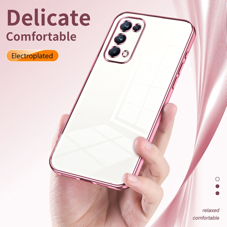 For OPPO Reno5 Pro Transparent Plating Fine Hole Phone Case(Black) - OPPO Cases by PMC TechLife | Online Shopping South Africa | PMC TechLife | Buy Now Pay Later Mobicred