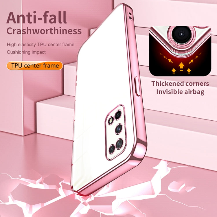 For OPPO K7x / Realme V5 5G Transparent Plating Fine Hole Phone Case(Gold) - OPPO Cases by PMC TechLife | Online Shopping South Africa | PMC TechLife | Buy Now Pay Later Mobicred