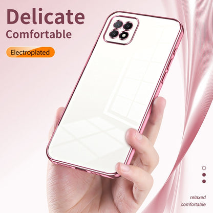 For OPPO A72 5G / A73 5G Transparent Plating Fine Hole Phone Case(Purple) - OPPO Cases by PMC Jewellery | Online Shopping South Africa | PMC Jewellery | Buy Now Pay Later Mobicred