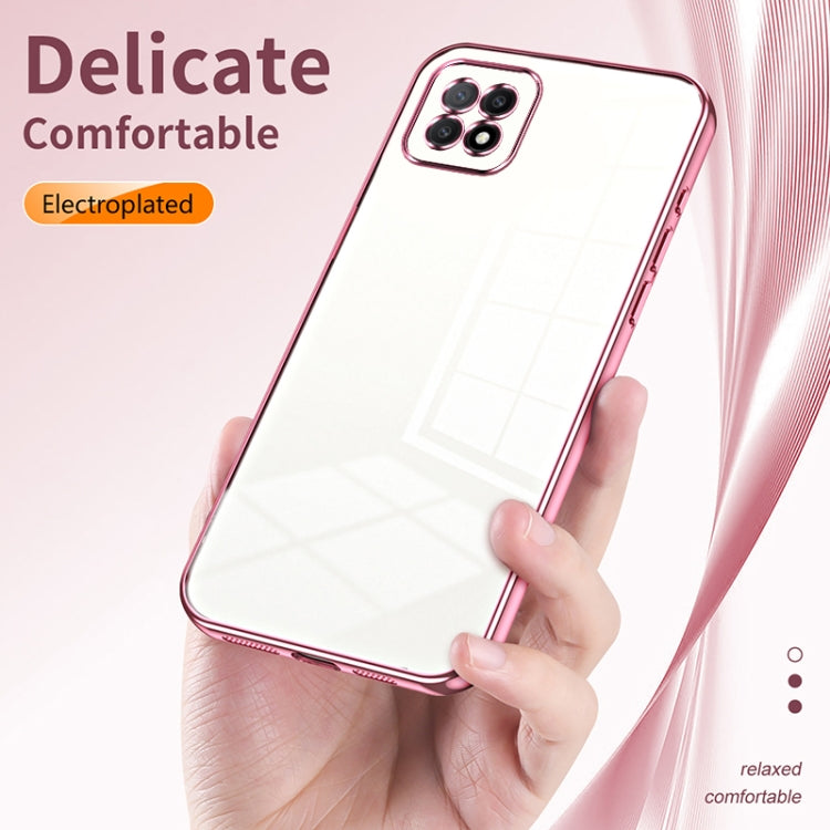 For OPPO A72 5G / A73 5G Transparent Plating Fine Hole Phone Case(Green) - OPPO Cases by PMC TechLife | Online Shopping South Africa | PMC TechLife | Buy Now Pay Later Mobicred