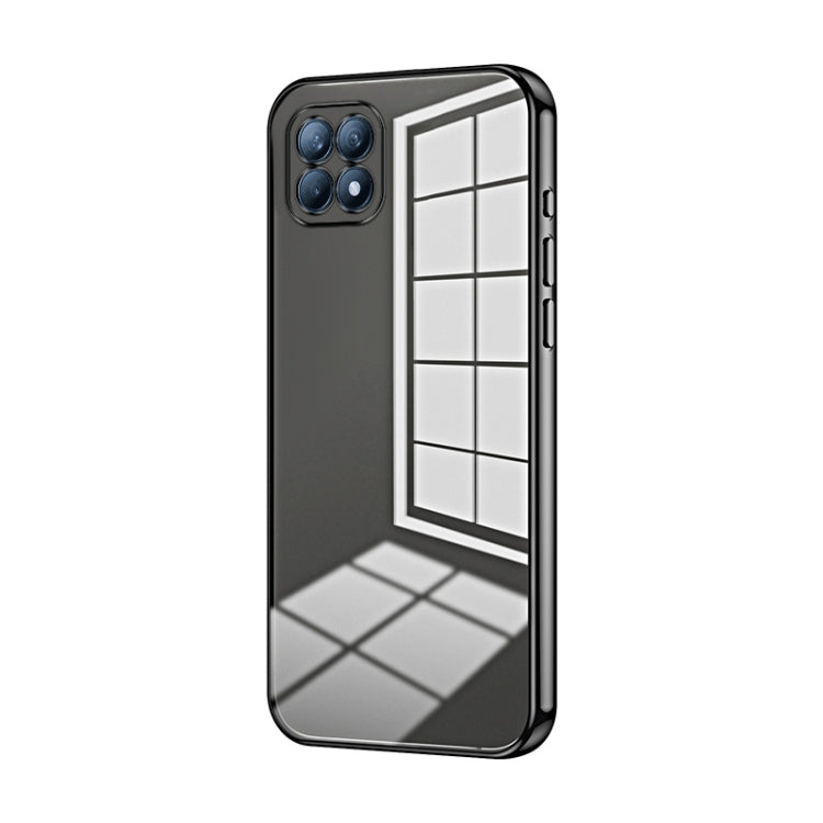 For OPPO Reno4 SE Transparent Plating Fine Hole Phone Case(Black) - free shipping - PMC TechLife - Order now!