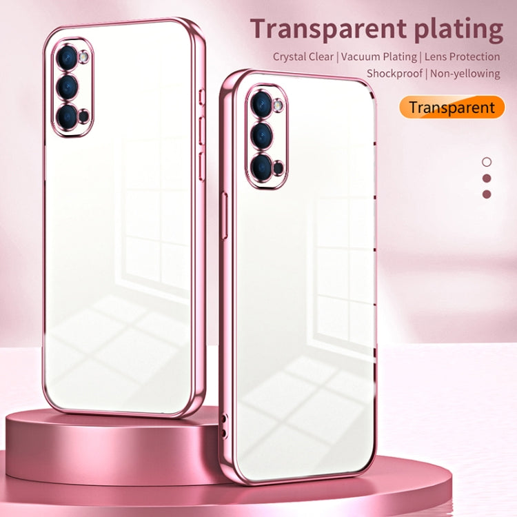 For OPPO Reno4 Transparent Plating Fine Hole Phone Case(Transparent) - OPPO Cases by PMC Jewellery | Online Shopping South Africa | PMC Jewellery | Buy Now Pay Later Mobicred