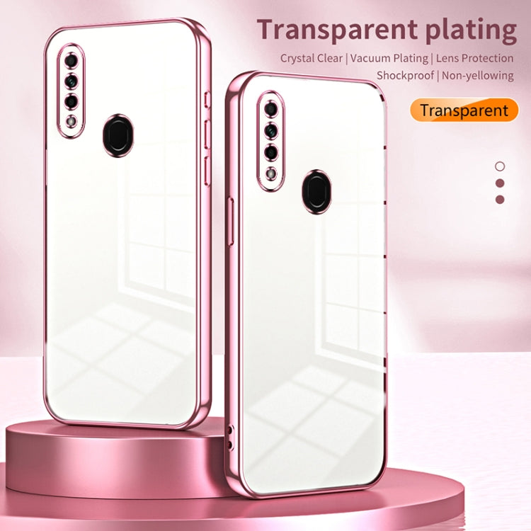 For OPPO A8 / A31 2020 Transparent Plating Fine Hole Phone Case(Transparent) - OPPO Cases by PMC Jewellery | Online Shopping South Africa | PMC Jewellery | Buy Now Pay Later Mobicred