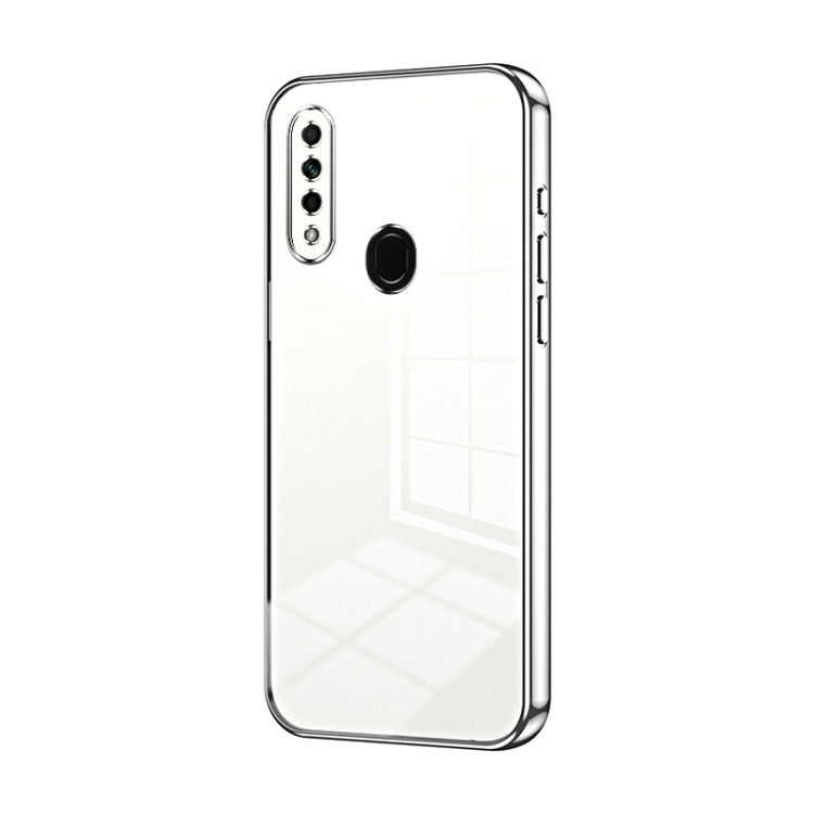 For OPPO A8 / A31 2020 Transparent Plating Fine Hole Phone Case(Silver) - OPPO Cases by PMC Jewellery | Online Shopping South Africa | PMC Jewellery | Buy Now Pay Later Mobicred
