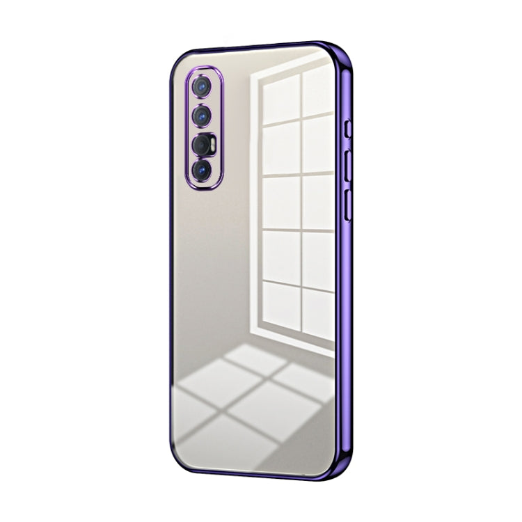 For OPPO Reno3 Pro Transparent Plating Fine Hole Phone Case(Purple) - OPPO Cases by PMC Jewellery | Online Shopping South Africa | PMC Jewellery | Buy Now Pay Later Mobicred