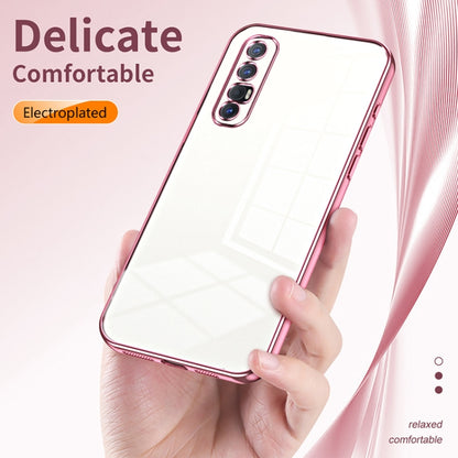 For OPPO Reno3 Pro Transparent Plating Fine Hole Phone Case(Purple) - OPPO Cases by PMC Jewellery | Online Shopping South Africa | PMC Jewellery | Buy Now Pay Later Mobicred
