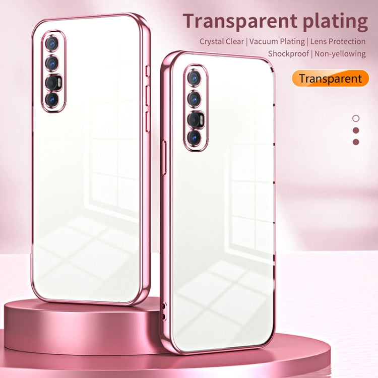 For OPPO Reno3 Pro Transparent Plating Fine Hole Phone Case(Transparent) - OPPO Cases by PMC TechLife | Online Shopping South Africa | PMC TechLife | Buy Now Pay Later Mobicred